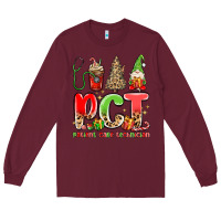 Burgundy pct patient care technician christmas Long Sleeve Tee - MaliasSmallBusiness