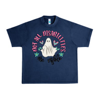 Navy not all disabilities are visible Urban Heavy Tee - MaliasSmallBusiness
