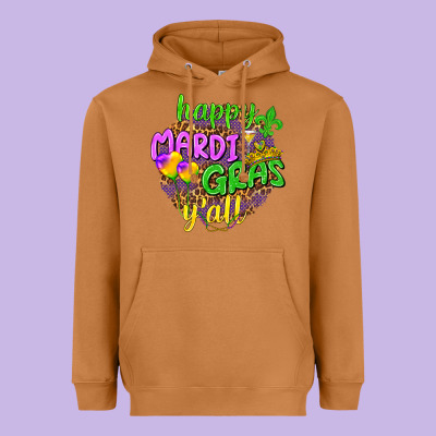 Love Mardi Gras Y'all Heavyweight Hoodie Designed By Howdyjamesfarm