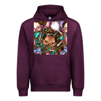 Mauve Wine hairdresser messy bun hand mirror and scissors with leopard and tiger  Urban Hoodie - BundleAndBundleShop