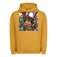 Pigment Peanut Butter hairdresser messy bun hand mirror and scissors with leopard and tiger  Urban Hoodie - BundleAndBundleShop
