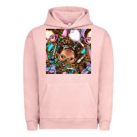 Pigment Salmon hairdresser messy bun hand mirror and scissors with leopard and tiger  Urban Hoodie - BundleAndBundleShop