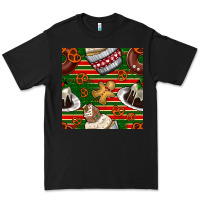 Black christmas cake seamless pattern Premium Tee - BundleAndBundleShop