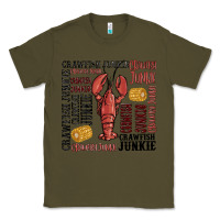 Army Green crawfish junkie Classic Tee - MaliasSmallBusiness