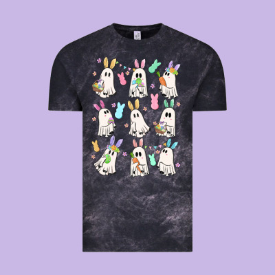 Bunny Ghost Vintage Tee Designed By Maliassmallbusiness