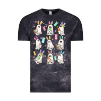 Cloud Black bunny ghost Vintage Tee - MaliasSmallBusiness