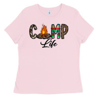 Bubblegum Pink camp life Ladies Tee - CowhideDigitalArt