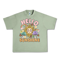 Oil Green hello sunshine Urban Heavy Tee - MaliasSmallBusiness
