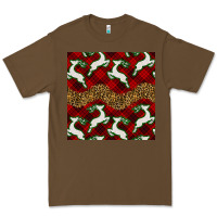 Cacao christmas deer and plaid seamless pattern Premium Tee - BundleAndBundleShop