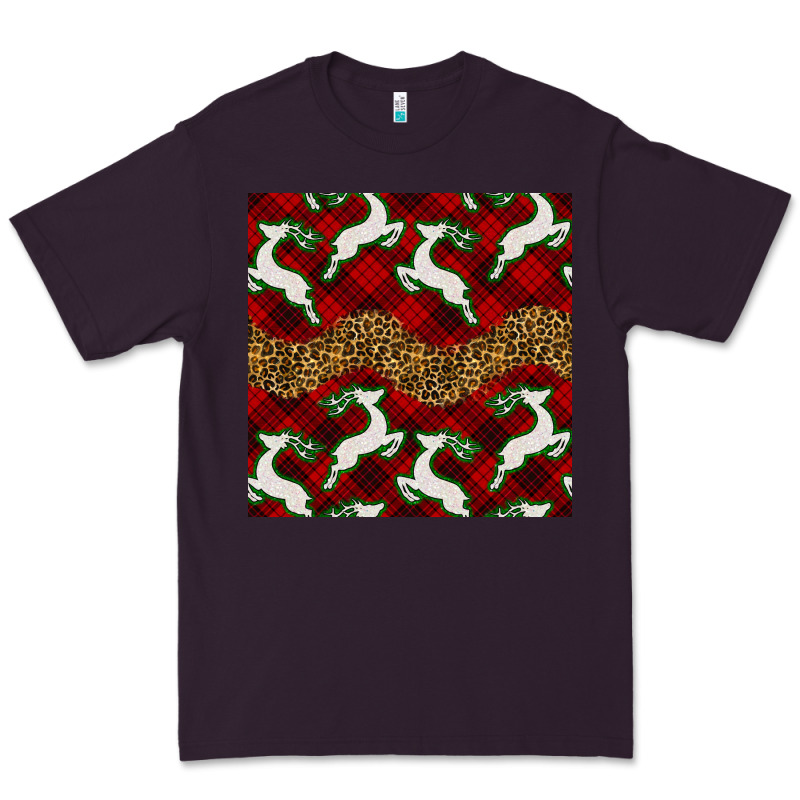 Christmas Deer And Plaid Seamless Pattern Premium Tee by BundleAndBundleShop | Teevron