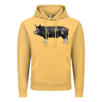 Vintage Mustard berkshire pig Vintage Hoodie - LillyAllenDesigns