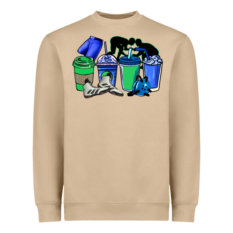 Wrestling Coffee Cups Heavyweight Sweatshirt by NancyCooperArtShop | Teevron