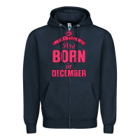 Navy LEGENDS ARE BORN İN DECEMBER Zipper Hoodie - Bettercallsaul