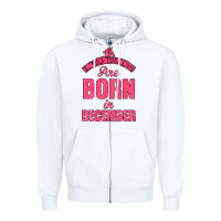 White LEGENDS ARE BORN İN DECEMBER Zipper Hoodie - Bettercallsaul