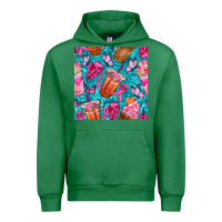 Emerald breast cancer coffee cups with butterfly seamless pattern bbs Urban Hoodie - BundleAndBundleShop