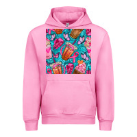 Fuchsia Pink breast cancer coffee cups with butterfly seamless pattern bbs Urban Hoodie - BundleAndBundleShop