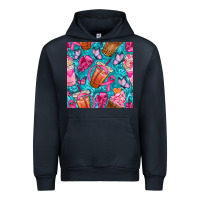 Navy breast cancer coffee cups with butterfly seamless pattern bbs Urban Hoodie - BundleAndBundleShop