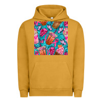 Pigment Peanut Butter breast cancer coffee cups with butterfly seamless pattern bbs Urban Hoodie - BundleAndBundleShop