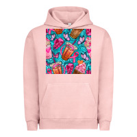 Pigment Salmon breast cancer coffee cups with butterfly seamless pattern bbs Urban Hoodie - BundleAndBundleShop