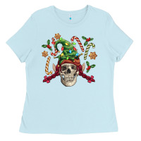 Baby Blue elf skull Ladies Tee - FaDigitalArtStudio