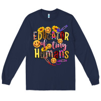 Navy educator of tiny humans Long Sleeve Tee - NancyCooperArtShop