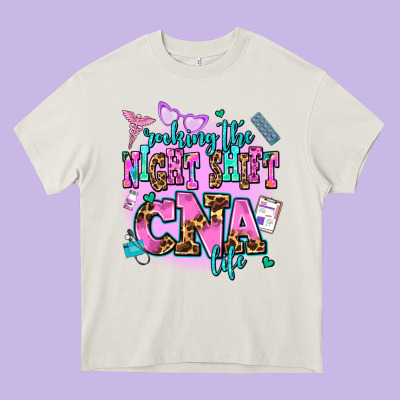 Rocking The Night Shift Cna Life Heavy Core Tee Designed By Adodesignshop