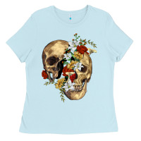 Baby Blue nature skull Ladies Tee - RanaPortraitStore