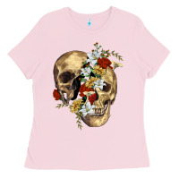 Bubblegum Pink nature skull Ladies Tee - RanaPortraitStore