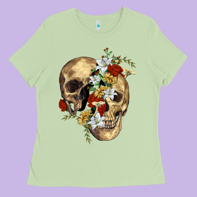 Nature Skull Ladies Tee Designed By Ranaportraitstore