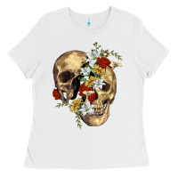White nature skull Ladies Tee - RanaPortraitStore