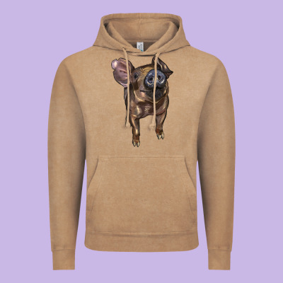 Baby Duroc Pig Vintage Hoodie Designed By Lillyallendesigns