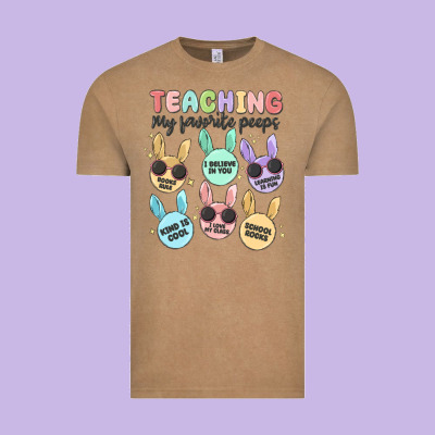 Teahing My Favorite Peeps Malia Vintage Tee Designed By Maliassmallbusiness