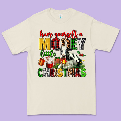 Have Yourself A Mooey Little Christmas Premium Tee Designed By Adodesignshop