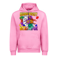 Fuchsia Pink Neurodiversity Is Beautiful Urban Hoodie - FaDigitalArtStudio