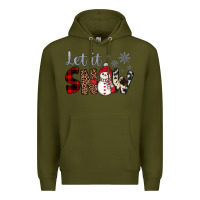 Army Green let it snow snowman Premium Hoodie - JahusDesignShop
