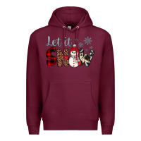 Burgundy let it snow snowman Premium Hoodie - JahusDesignShop