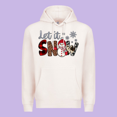 Let It Snow Snowman Premium Hoodie Designed By Jahusdesignshop