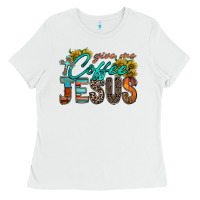 White give me coffee jesus Ladies Tee - RacoonDesign