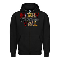 Black Merry Christmas Y'all Zipper Hoodie - Bettercallsaul