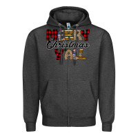 Charcoal Heather Merry Christmas Y'all Zipper Hoodie - Bettercallsaul