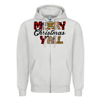 Dove Grey Merry Christmas Y'all Zipper Hoodie - Bettercallsaul