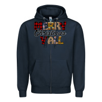 Navy Merry Christmas Y'all Zipper Hoodie - Bettercallsaul
