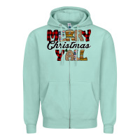 Seafoam Merry Christmas Y'all Zipper Hoodie - Bettercallsaul