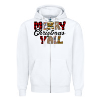 White Merry Christmas Y'all Zipper Hoodie - Bettercallsaul