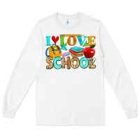 White i love school Long Sleeve Tee - NancyCooperArtShop