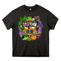 Asphalt halloween school bus Heavy Core Tee - AdoDesignShop
