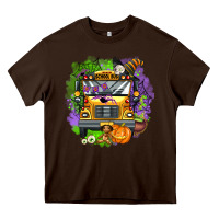 Chocolate Brown halloween school bus Heavy Core Tee - AdoDesignShop