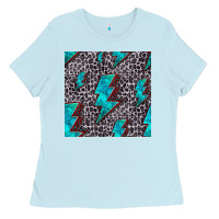 Baby Blue turquoise lightning bolt seamless pattern Ladies Tee - HRA Design Shop