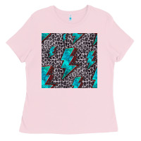 Bubblegum Pink turquoise lightning bolt seamless pattern Ladies Tee - HRA Design Shop