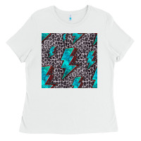 White turquoise lightning bolt seamless pattern Ladies Tee - HRA Design Shop